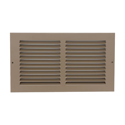 12"x6" Brown Steel Baseboard Return Air Grille, 7/8" Turnback Depth