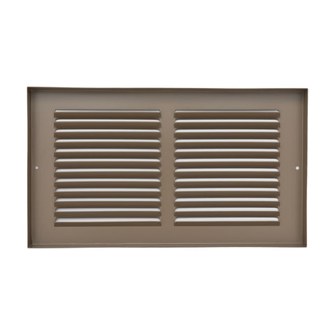 12"x6" Brown Steel Baseboard Return Air Grille, 7/8" Turnback Depth