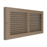 14"x6" Brown Steel Baseboard Return Air Grille, 7/8" Turnback Depth