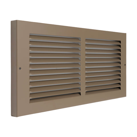 14"x6" Brown Steel Baseboard Return Air Grille, 7/8" Turnback Depth