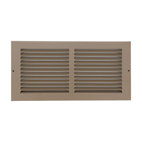 14"x6" Brown Steel Baseboard Return Air Grille, 7/8" Turnback Depth