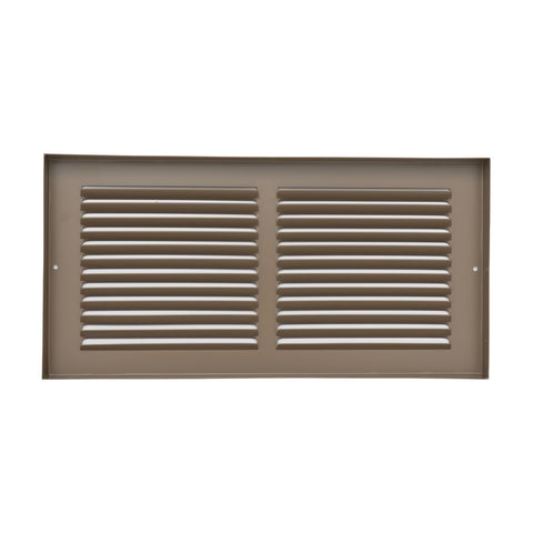14"x6" Brown Steel Baseboard Return Air Grille, 7/8" Turnback Depth
