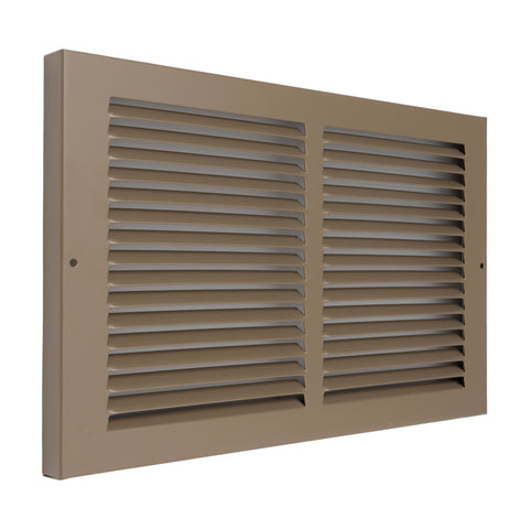 14"x8" Brown Steel Baseboard Return Air Grille, 7/8" Turnback Depth