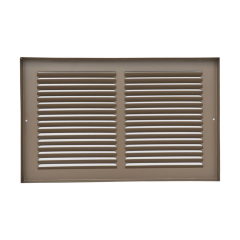 14"x8" Brown Steel Baseboard Return Air Grille, 7/8" Turnback Depth
