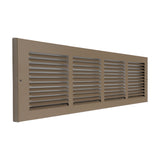 24"x6" Brown Steel Baseboard Return Air Grille, 7/8" Turnback Depth