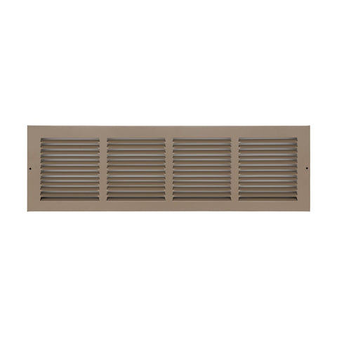 24"x6" Brown Steel Baseboard Return Air Grille, 7/8" Turnback Depth