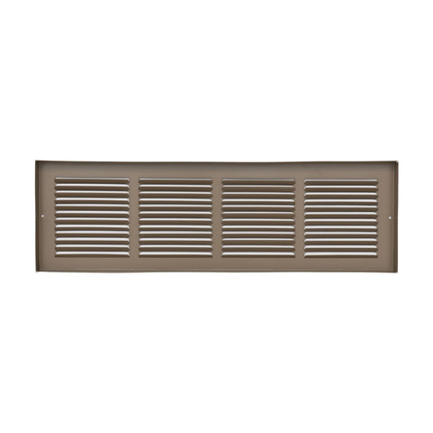 24"x6" Brown Steel Baseboard Return Air Grille, 7/8" Turnback Depth