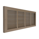 24"x8" Brown Steel Baseboard Return Air Grille, 7/8" Turnback Depth