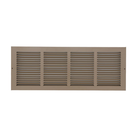 24"x8" Brown Steel Baseboard Return Air Grille, 7/8" Turnback Depth