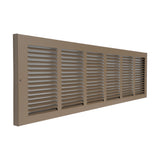 30"x8" Brown Steel Baseboard Return Air Grille, 7/8" Turnback Depth