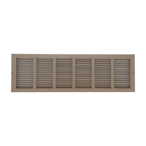 30"x8" Brown Steel Baseboard Return Air Grille, 7/8" Turnback Depth
