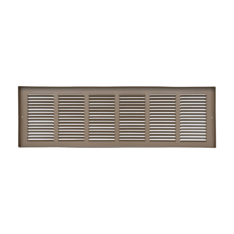 30"x8" Brown Steel Baseboard Return Air Grille, 7/8" Turnback Depth