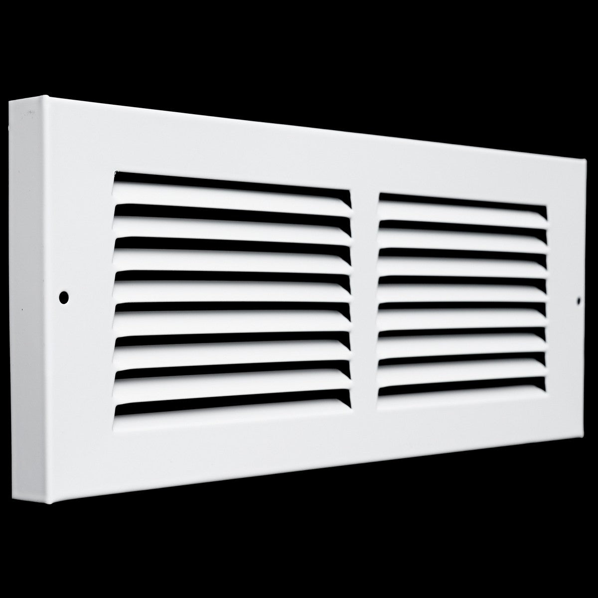 12"x4" White Steel Baseboard Return Air Grille, 7/8" Turnback Depth