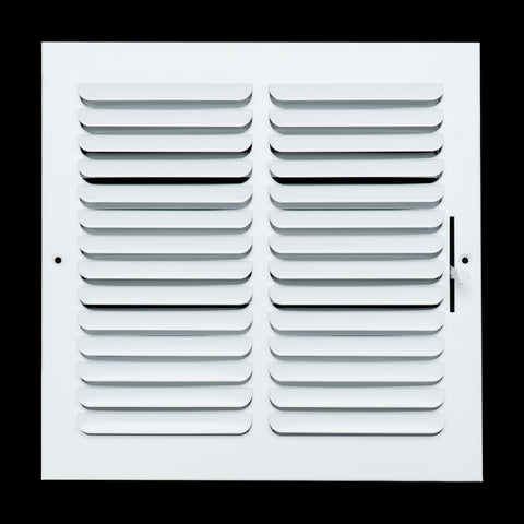 12"x12" 1-Way White Steel Fixed Curved Blade Air Supply Diffuser, Directional Register Vent Cover for Sidewall Or Ceiling