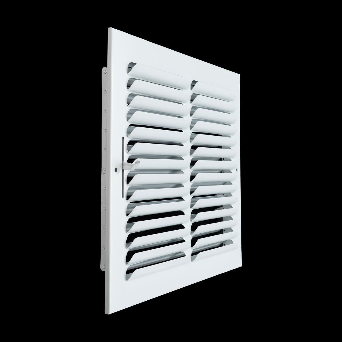 12"x12" 1-Way White Steel Fixed Curved Blade Air Supply Diffuser, Directional Register Vent Cover for Sidewall Or Ceiling