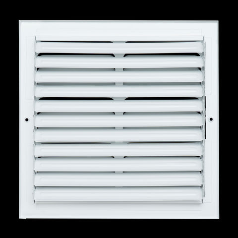 12"x12" 1-Way White Steel Fixed Curved Blade Air Supply Diffuser, Directional Register Vent Cover for Sidewall Or Ceiling