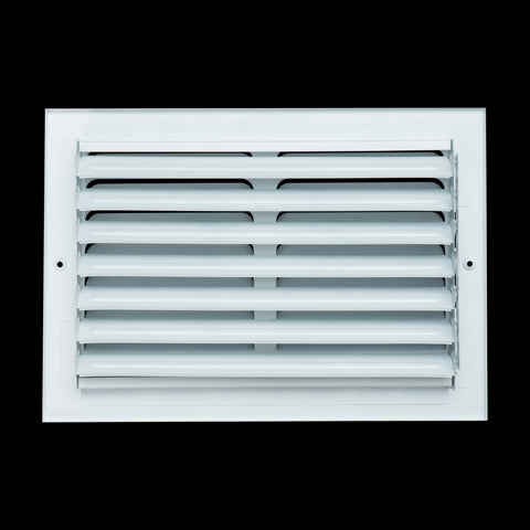 12"x8" 1-Way White Steel Fixed Curved Blade Air Supply Diffuser, Directional Register Vent Cover for Sidewall Or Ceiling