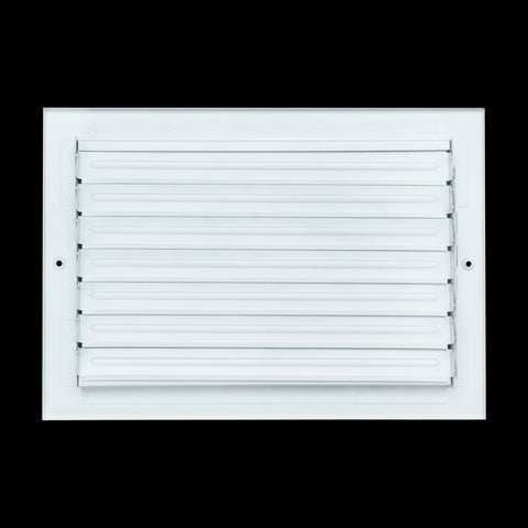 12"x8" 1-Way White Steel Fixed Curved Blade Air Supply Diffuser, Directional Register Vent Cover for Sidewall Or Ceiling