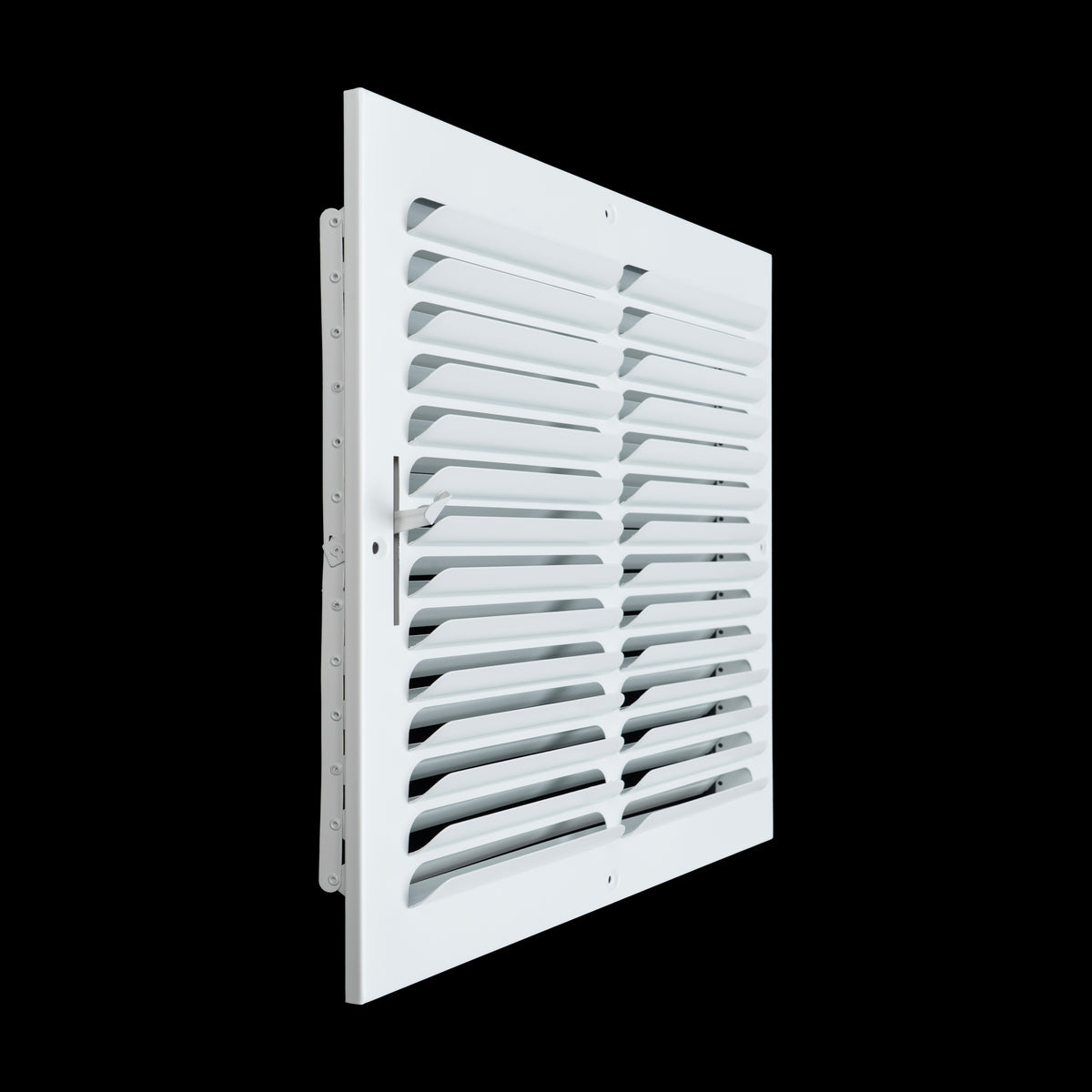 14"x14" 1-Way White Steel Fixed Curved Blade Air Supply Diffuser, Directional Register Vent Cover for Sidewall Or Ceiling