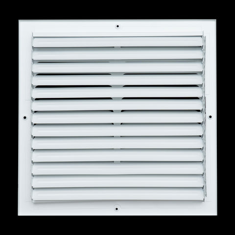 14"x14" 1-Way White Steel Fixed Curved Blade Air Supply Diffuser, Directional Register Vent Cover for Sidewall Or Ceiling