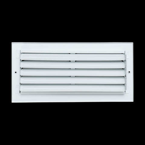 14"x6" 1-Way White Steel Fixed Curved Blade Air Supply Diffuser, Directional Register Vent Cover for Sidewall Or Ceiling