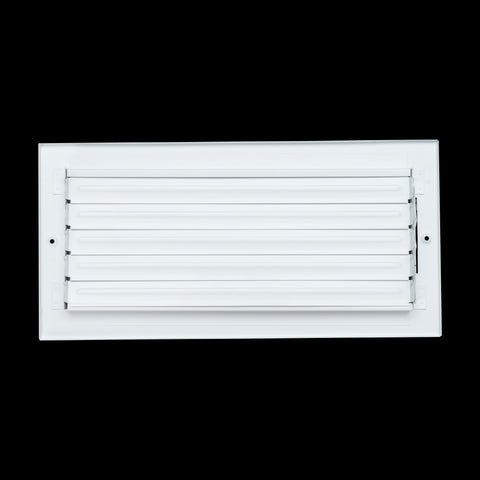 14"x6" 1-Way White Steel Fixed Curved Blade Air Supply Diffuser, Directional Register Vent Cover for Sidewall Or Ceiling