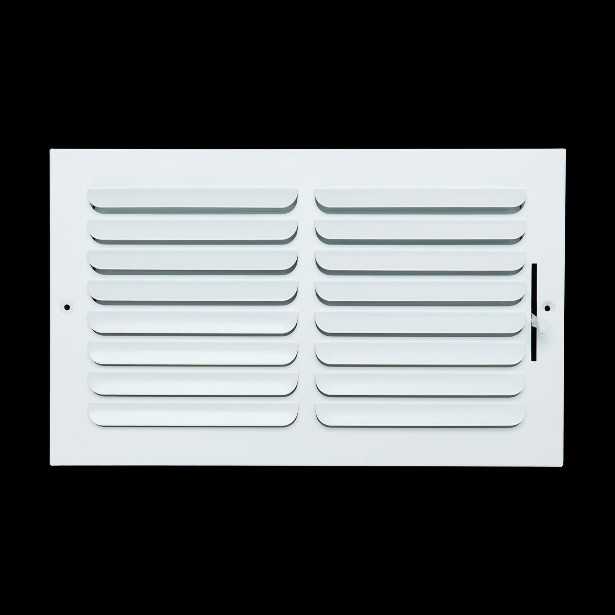 14"x8" 1-Way White Steel Fixed Curved Blade Air Supply Diffuser, Directional Register Vent Cover for Sidewall Or Ceiling
