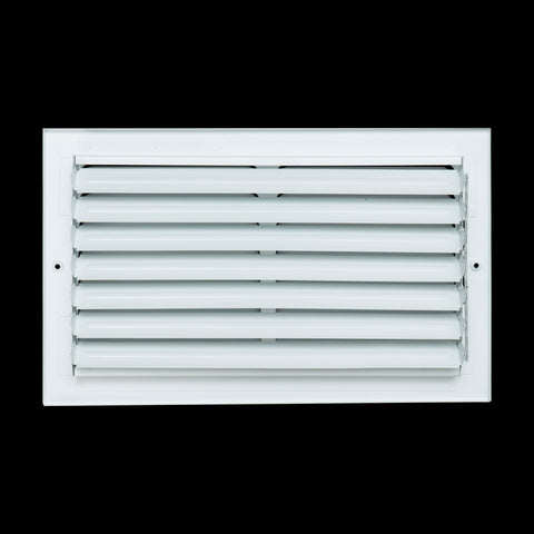 14"x8" 1-Way White Steel Fixed Curved Blade Air Supply Diffuser, Directional Register Vent Cover for Sidewall Or Ceiling