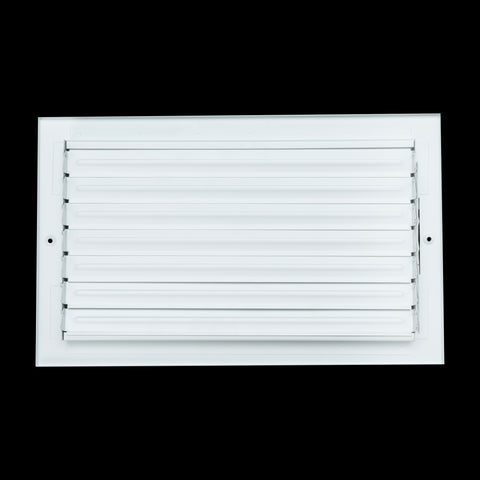 14"x8" 1-Way White Steel Fixed Curved Blade Air Supply Diffuser, Directional Register Vent Cover for Sidewall Or Ceiling