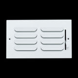 8"x4" 1-Way White Steel Fixed Curved Blade Air Supply Diffuser, Directional Register Vent Cover for Sidewall Or Ceiling