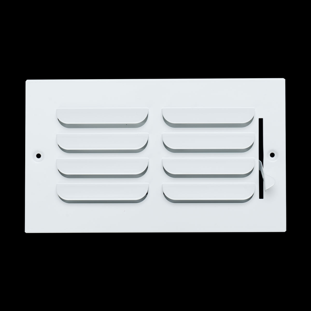 8"x4" 1-Way White Steel Fixed Curved Blade Air Supply Diffuser, Directional Register Vent Cover for Sidewall Or Ceiling