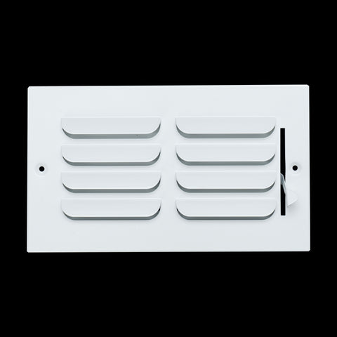 8"x4" 1-Way White Steel Fixed Curved Blade Air Supply Diffuser, Directional Register Vent Cover for Sidewall Or Ceiling