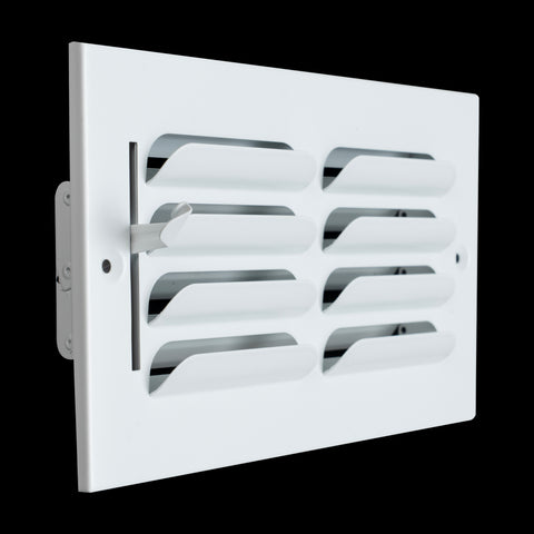 8"x4" 1-Way White Steel Fixed Curved Blade Air Supply Diffuser, Directional Register Vent Cover for Sidewall Or Ceiling