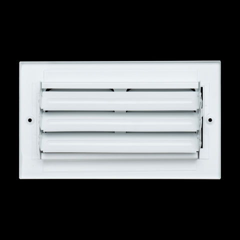 8"x4" 1-Way White Steel Fixed Curved Blade Air Supply Diffuser, Directional Register Vent Cover for Sidewall Or Ceiling