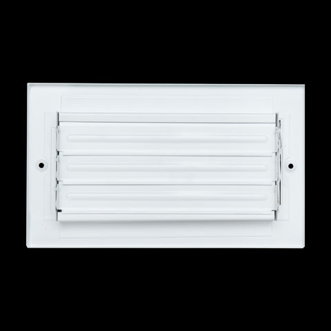 8"x4" 1-Way White Steel Fixed Curved Blade Air Supply Diffuser, Directional Register Vent Cover for Sidewall Or Ceiling