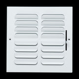 8"x8" 2-Way White Steel Fixed Curved Blade Air Supply Diffuser, Directional Register Vent Cover for Sidewall Or Ceiling