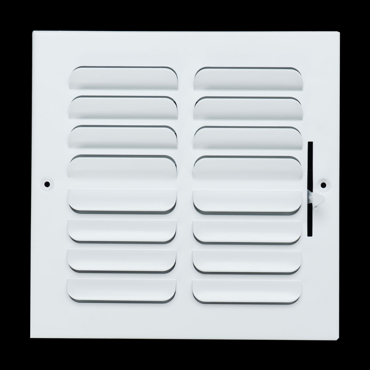 8"x8" 2-Way White Steel Fixed Curved Blade Air Supply Diffuser, Directional Register Vent Cover for Sidewall Or Ceiling