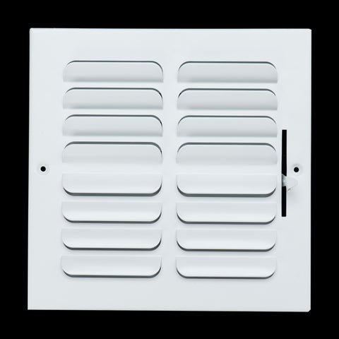 8"x8" 2-Way White Steel Fixed Curved Blade Air Supply Diffuser, Directional Register Vent Cover for Sidewall Or Ceiling