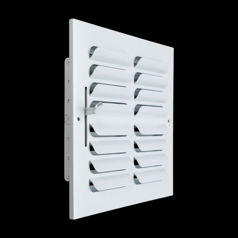 8"x8" 2-Way White Steel Fixed Curved Blade Air Supply Diffuser, Directional Register Vent Cover for Sidewall Or Ceiling