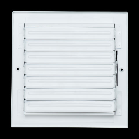 8"x8" 2-Way White Steel Fixed Curved Blade Air Supply Diffuser, Directional Register Vent Cover for Sidewall Or Ceiling