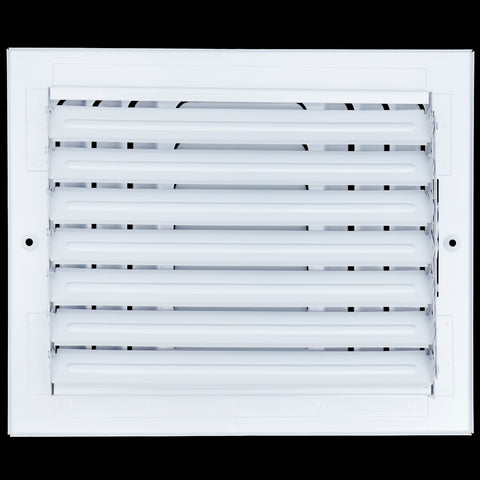10"x8" 3-Way White Steel Fixed Curved Blade Air Supply Diffuser, Directional Register Vent Cover for Sidewall Or Ceiling