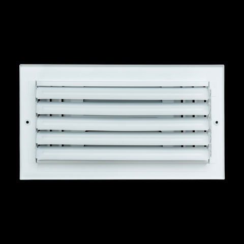 12"x6" 3-Way White Steel Fixed Curved Blade Air Supply Diffuser, Directional Register Vent Cover for Sidewall Or Ceiling