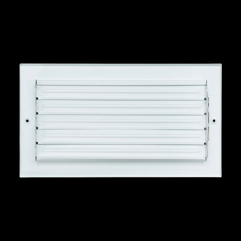 12"x6" 3-Way White Steel Fixed Curved Blade Air Supply Diffuser, Directional Register Vent Cover for Sidewall Or Ceiling