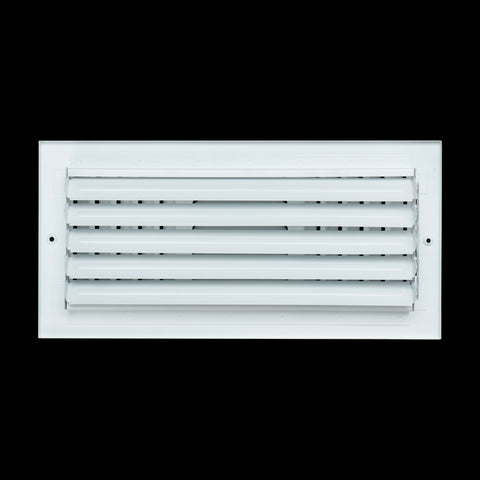 14"x6" 3-Way White Steel Fixed Curved Blade Air Supply Diffuser, Directional Register Vent Cover for Sidewall Or Ceiling