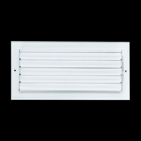 14"x6" 3-Way White Steel Fixed Curved Blade Air Supply Diffuser, Directional Register Vent Cover for Sidewall Or Ceiling