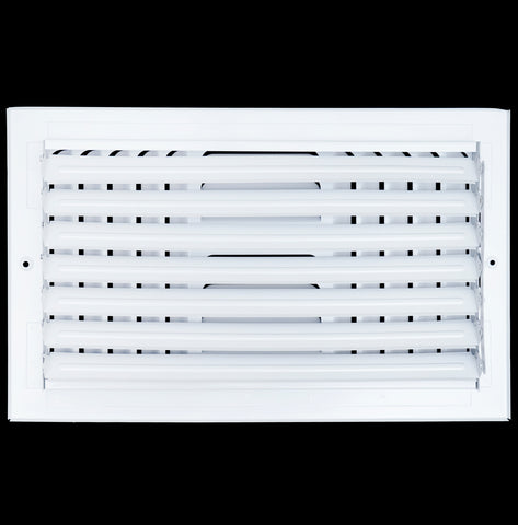 14"x8" 3-Way White Steel Fixed Curved Blade Air Supply Diffuser, Directional Register Vent Cover for Sidewall Or Ceiling