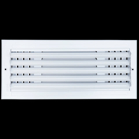 16"x6" 3-Way White Steel Fixed Curved Blade Air Supply Diffuser, Directional Register Vent Cover for Sidewall Or Ceiling