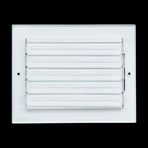 8"x6" 3-Way White Steel Fixed Curved Blade Air Supply Diffuser, Directional Register Vent Cover for Sidewall Or Ceiling