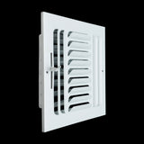 8"x8" 3-Way White Steel Fixed Curved Blade Air Supply Diffuser, Directional Register Vent Cover for Sidewall Or Ceiling