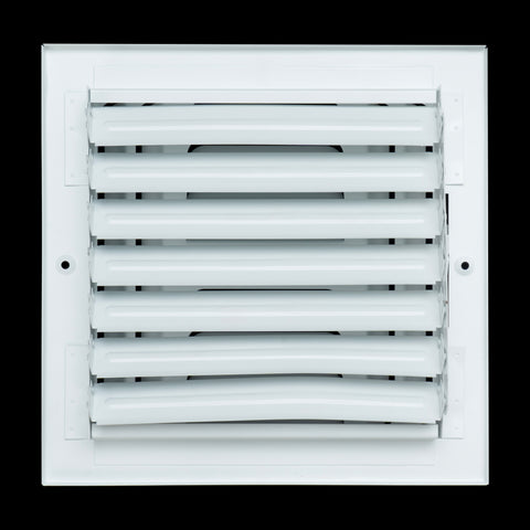 8"x8" 3-Way White Steel Fixed Curved Blade Air Supply Diffuser, Directional Register Vent Cover for Sidewall Or Ceiling